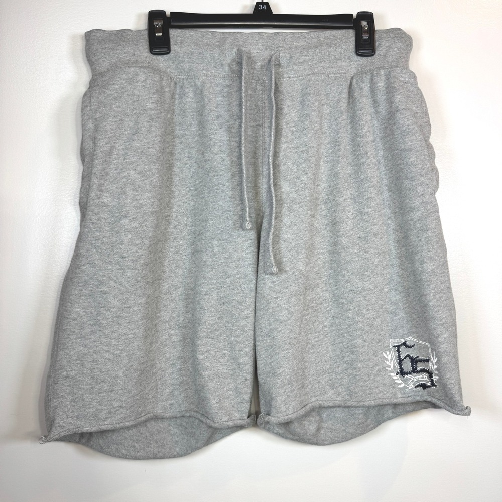 Duck Head Jeans Sweat Shorts Mens L Gray Raw Hem Embroidered Crest Preppy Casual